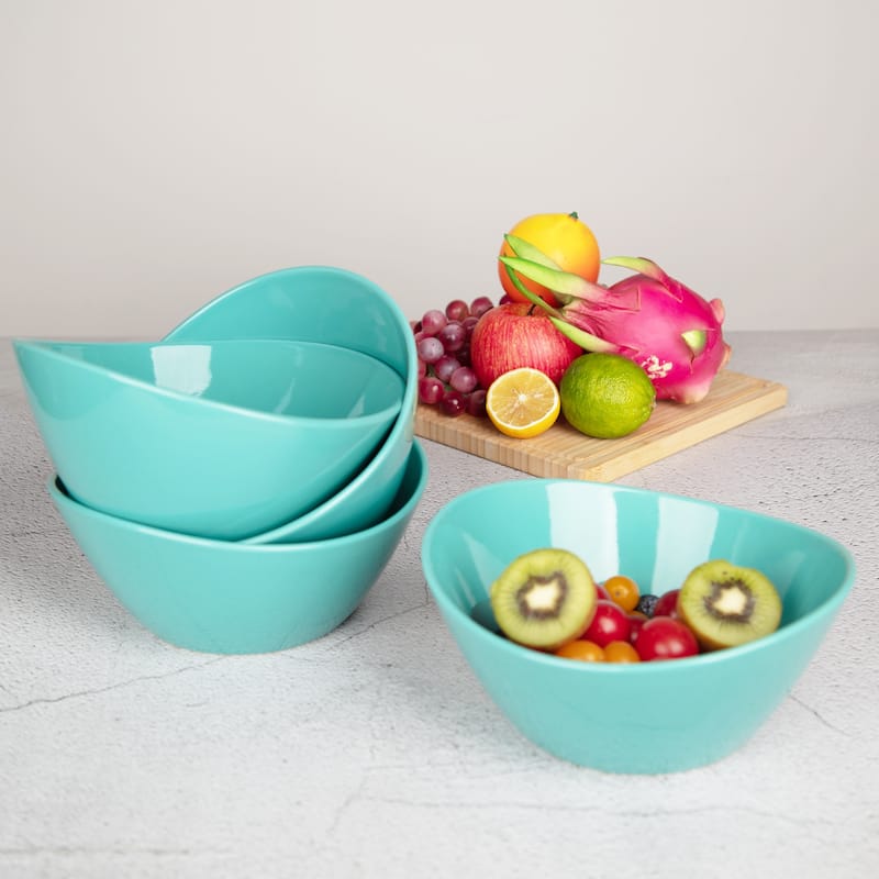 42 Ounce Porcelain Bowls Set of 4 Pack Premium White Ceramic Bowls for Cereal, Soup, Salad, Pasta