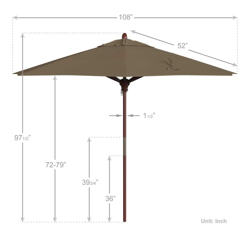 California Umbrella 9-ft. Round Marenti Wood-framed Olefin Patio Umbrella (No Base)