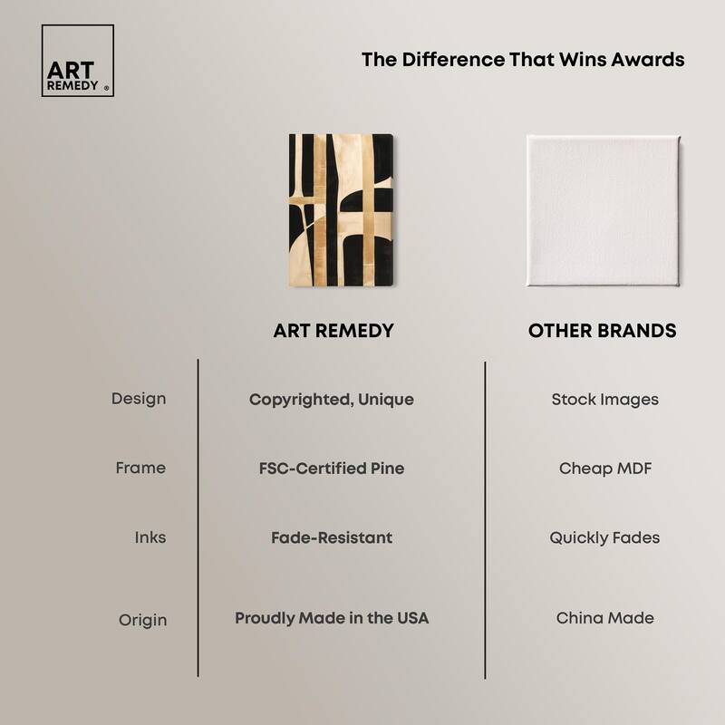 Noir and Gold I Canvas by Art Remedy, Gallery Wrapped