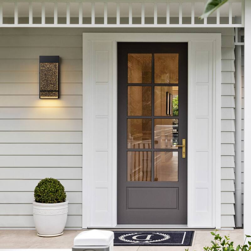 Black Modern Led Wall Sconce with Bulbble Glass