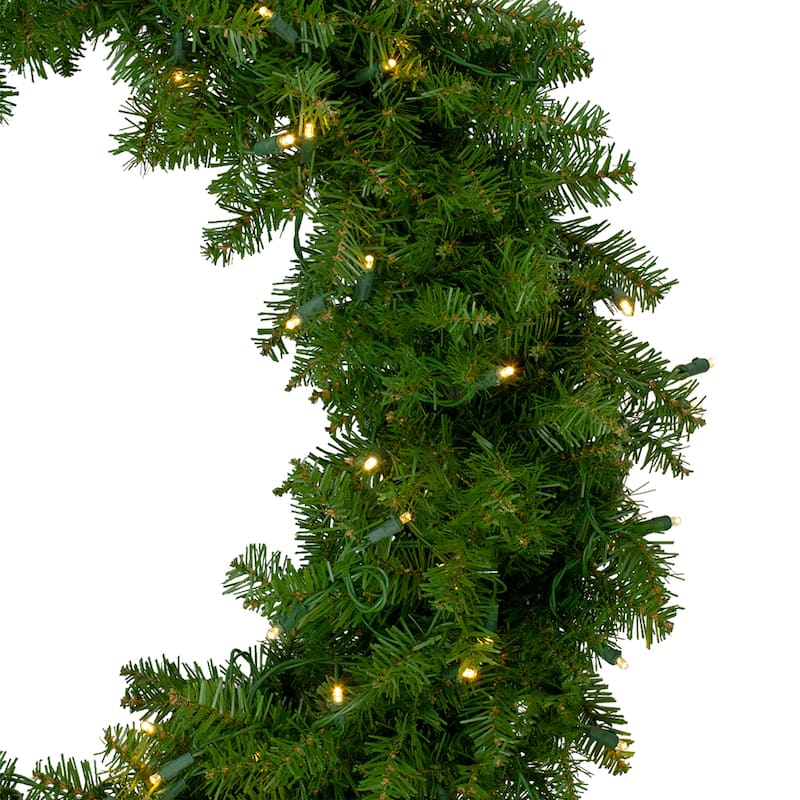 36 Northern Pine Artificial Christmas Wreath Warm Clear LED Lights