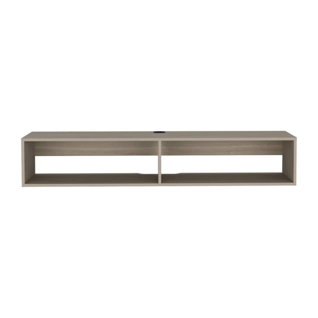 Modern TV Console Wall Mounted 59" Floating Media Stand with Shelves and Cable Management - 10.4”H x 59.1”W x 12.6”D