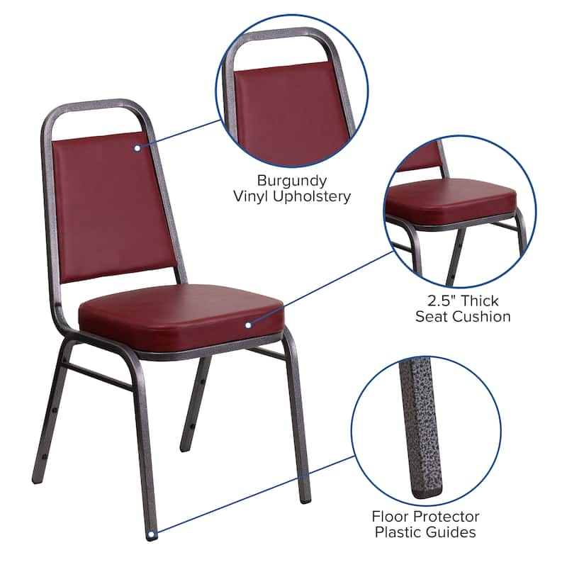 4 Pack Trapezoidal Back Stacking Banquet Chair - 20.25"D x 17.5"W x 36"H