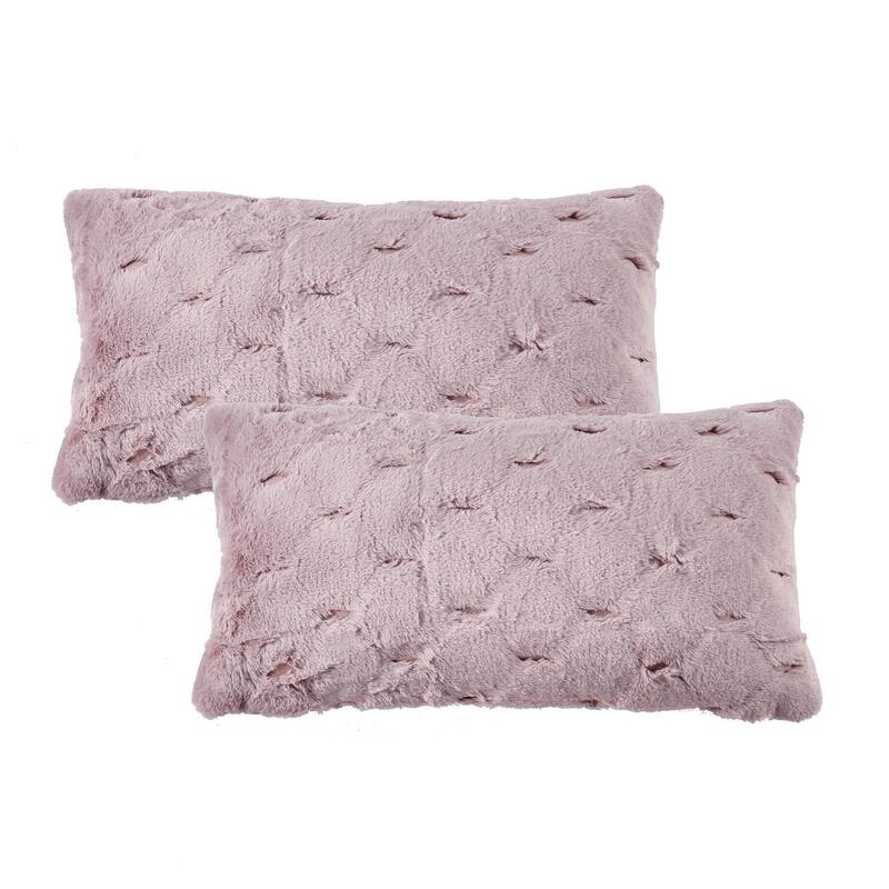 Serenta JacquardRabbit FauxFur Pillow Cover 2 Piece, NO INSERT