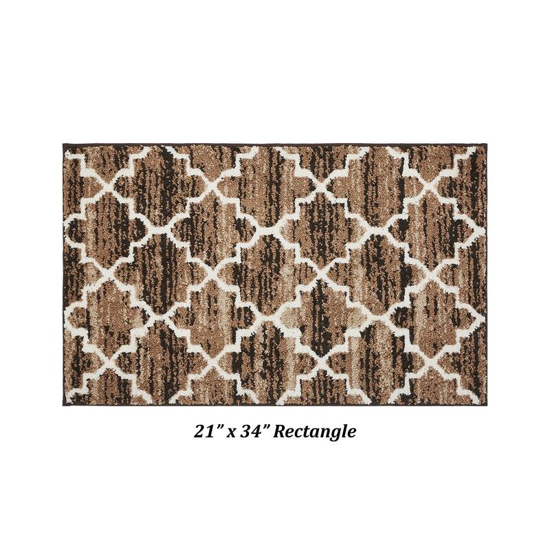 Better Trends Savio Collection Marrakesh Bathroom Rug - 100% Micro Polyester with Gel Foam Backing, Machine Washable Bath Mat