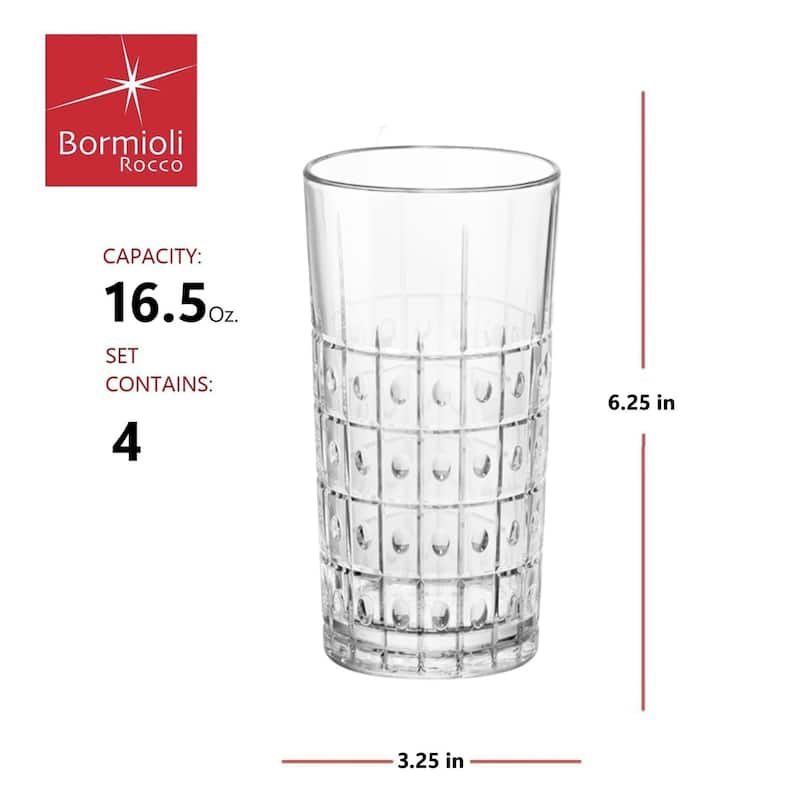 Bormioli Rocco Set of 4 Este Ounce Cooler Glasses