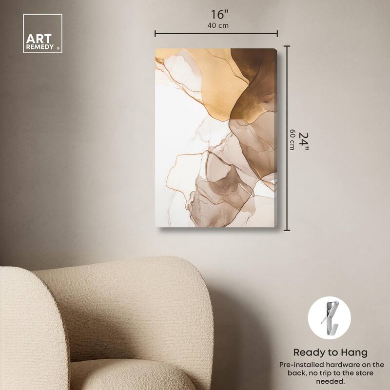 Sepia Silk Streams Canvas by Art Remedy, Gallery Wrapped