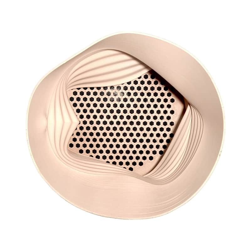 happimess Brent MidCentury Modern Indoor Crushed Can Eco-Friendly 3D Printed Planter with Drainage