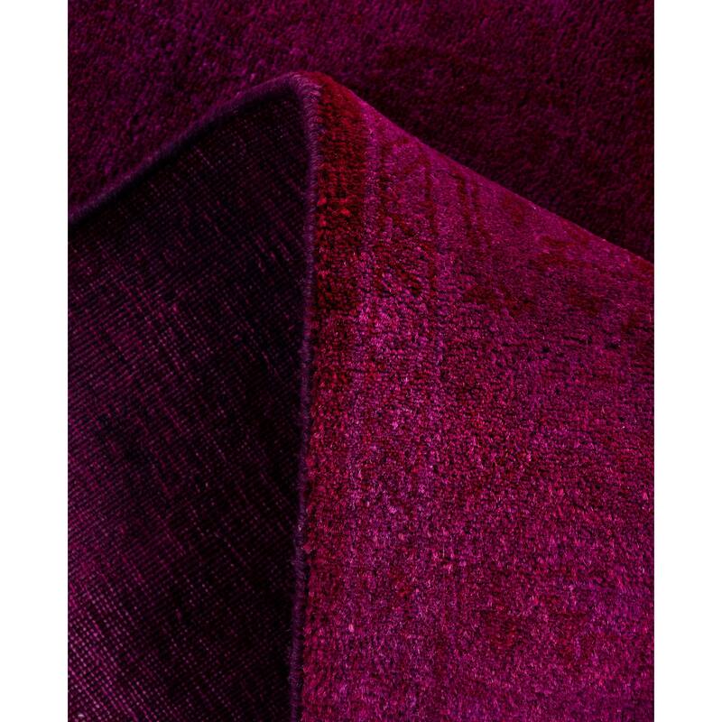 Overdyed One-of-a-Kind Hand-Knotted Area Rug - Purple - 2' 7" x 19' 3"
