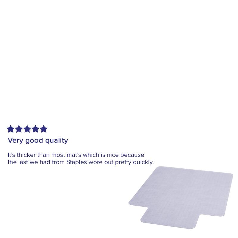 36" x 48" Carpet Chair Mat with Lip and Scuff and Slip Resistant Textured Top
