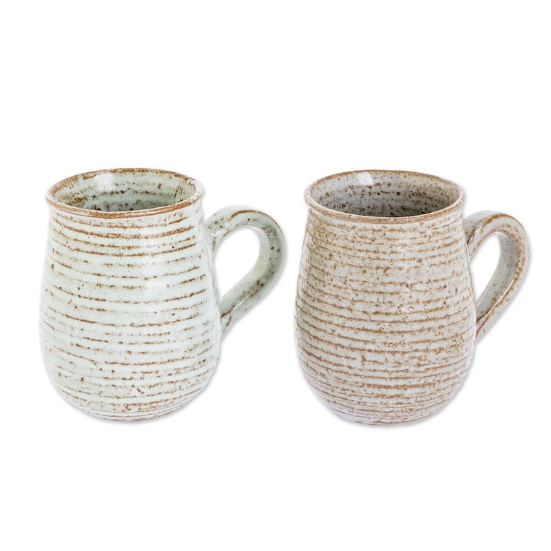Novica Handmade Fragrant Aroma Ceramic Mugs (Pair)