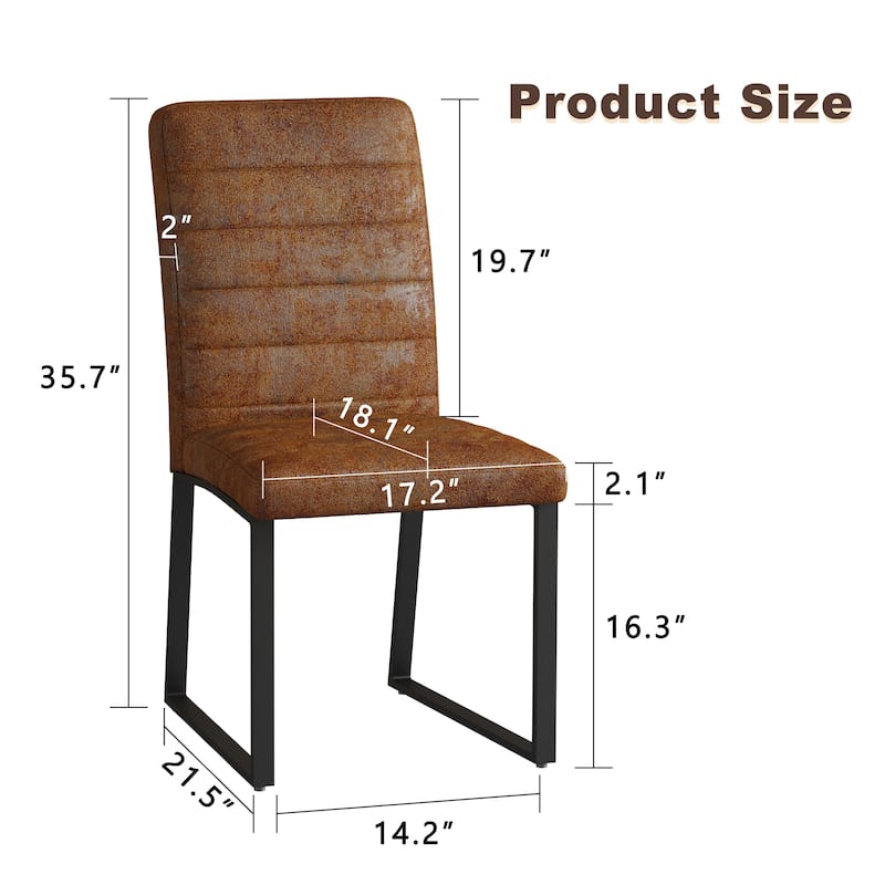 4-Pack - Heavy-Duty Chairs Set: 2.1" Thick Cushion, Iron Frame, Perfect For Home Or Office, Classic Colors