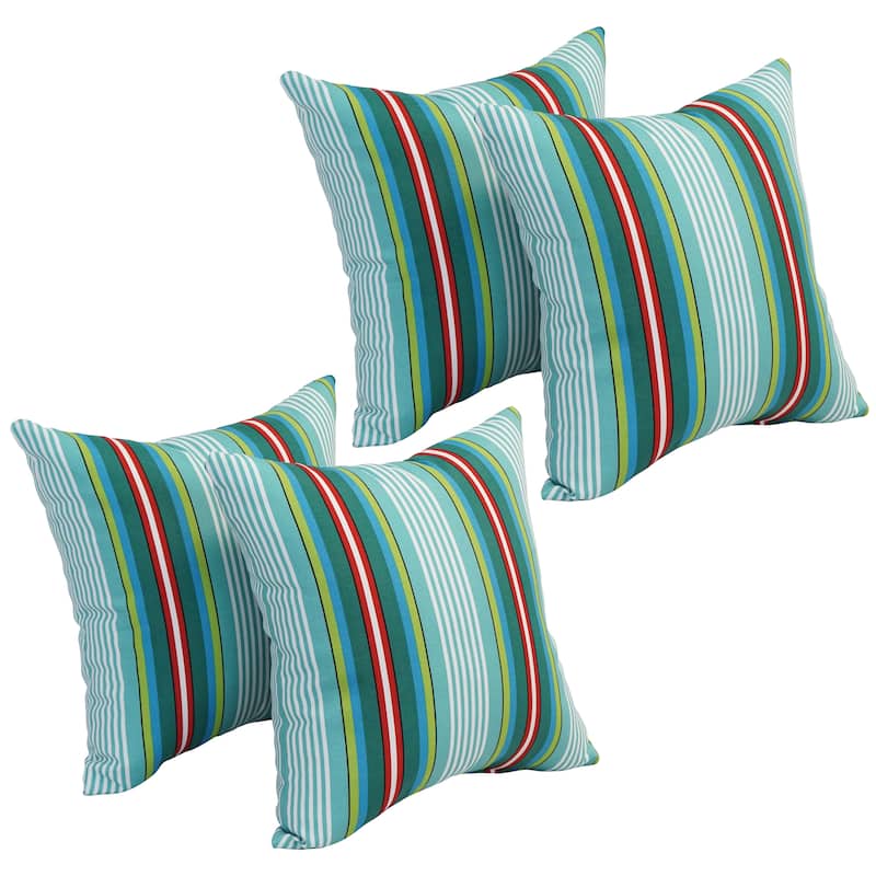 Blazing Needles 17-inch Square Polyester Outdoor Throw Pillows (Set of 4) - Walden Caribean