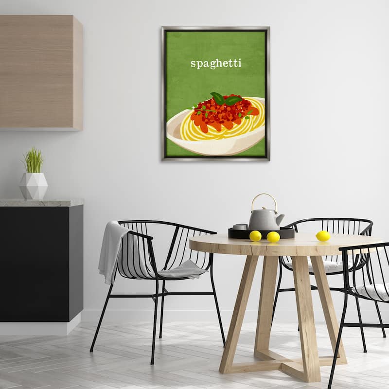 Stupell Spaghetti Italian Cuisine Framed Floater Canvas Wall Art Design By Kim Allen
