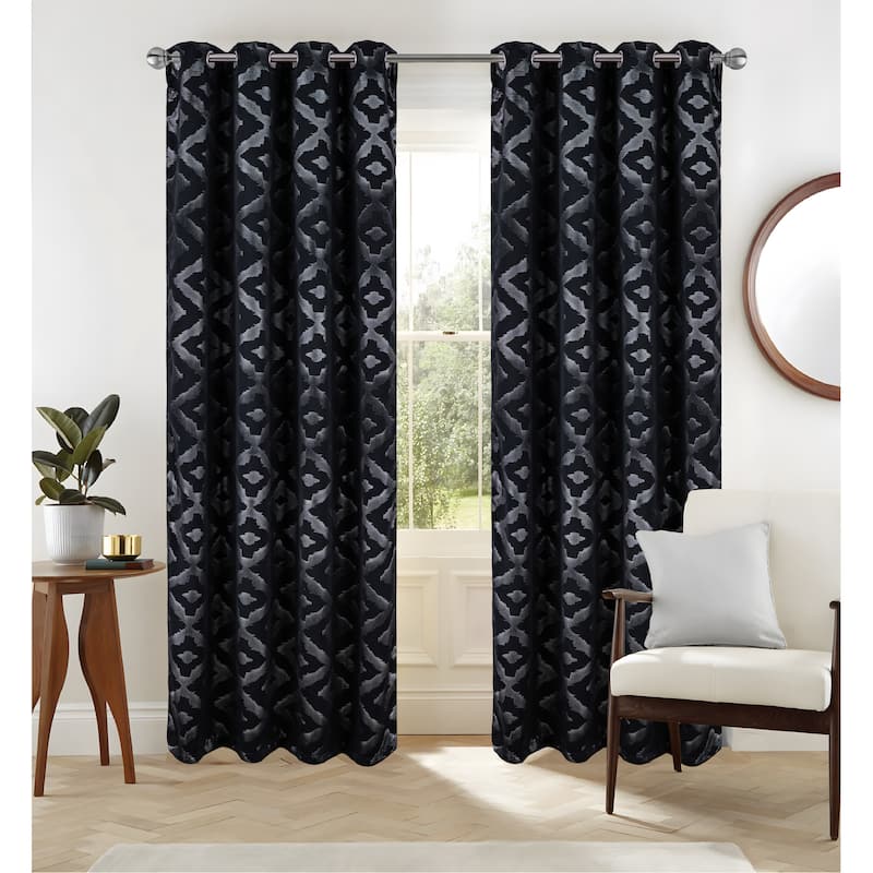Heathrow Diamond Foil Room Darkening - Black