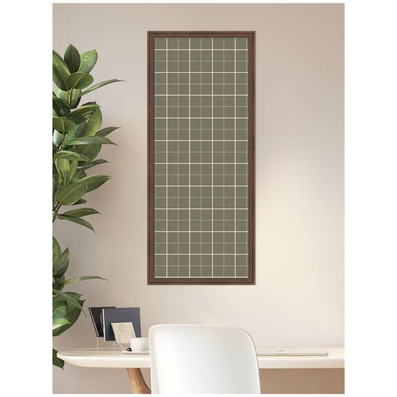 Kate and Laurel Framed Fabric Pinboard Sage Green Plaid Wall Organization