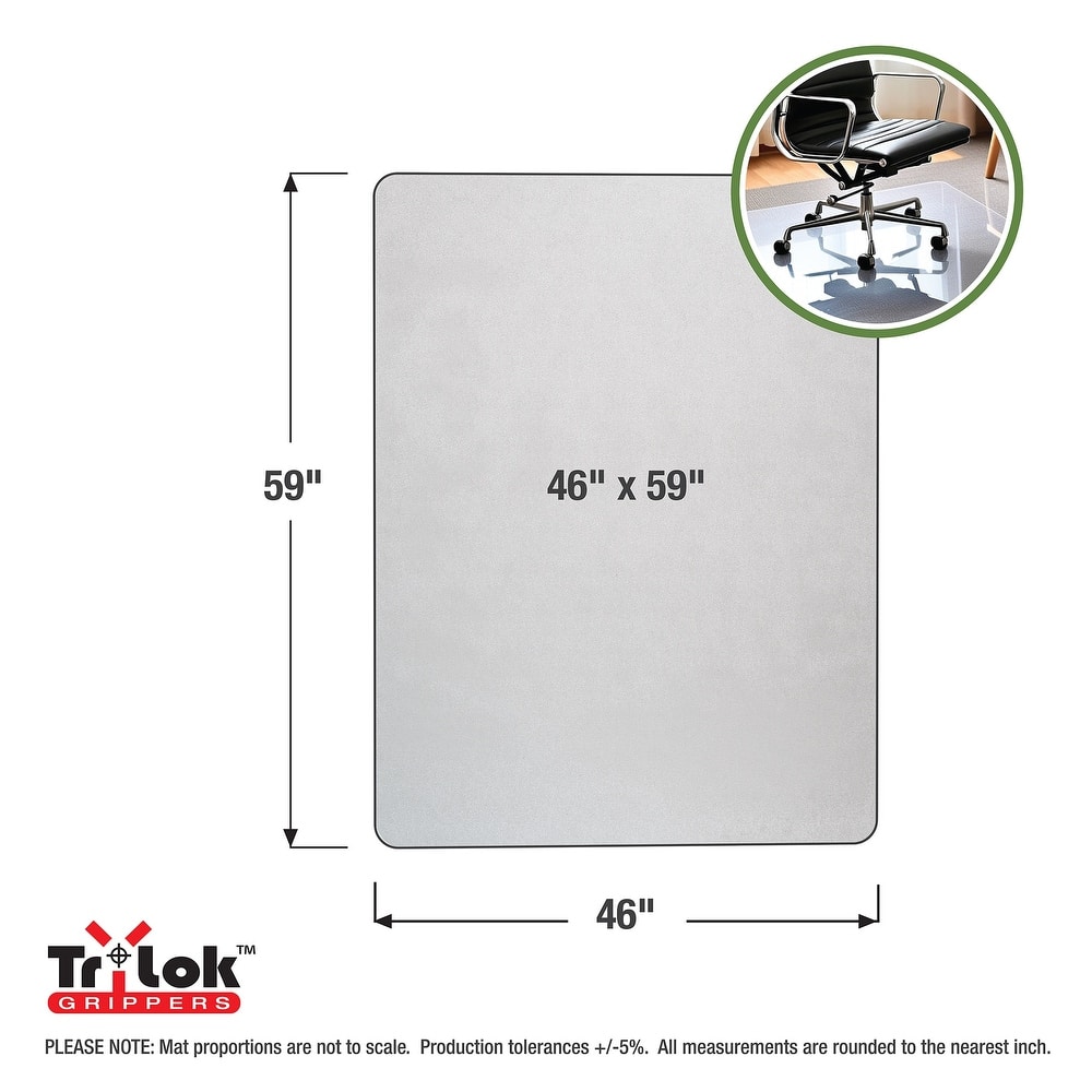 Cleartex® TrYlok® Vinyl Rectangular Chair Mat for Low Pile Carpets up to 1/4"