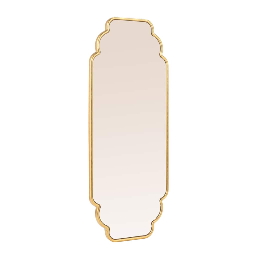 Scalloped Metal Wall Mirror with Vertical or Horizontal Hanging - 14.38"L x 1.0"W x 35.75"H