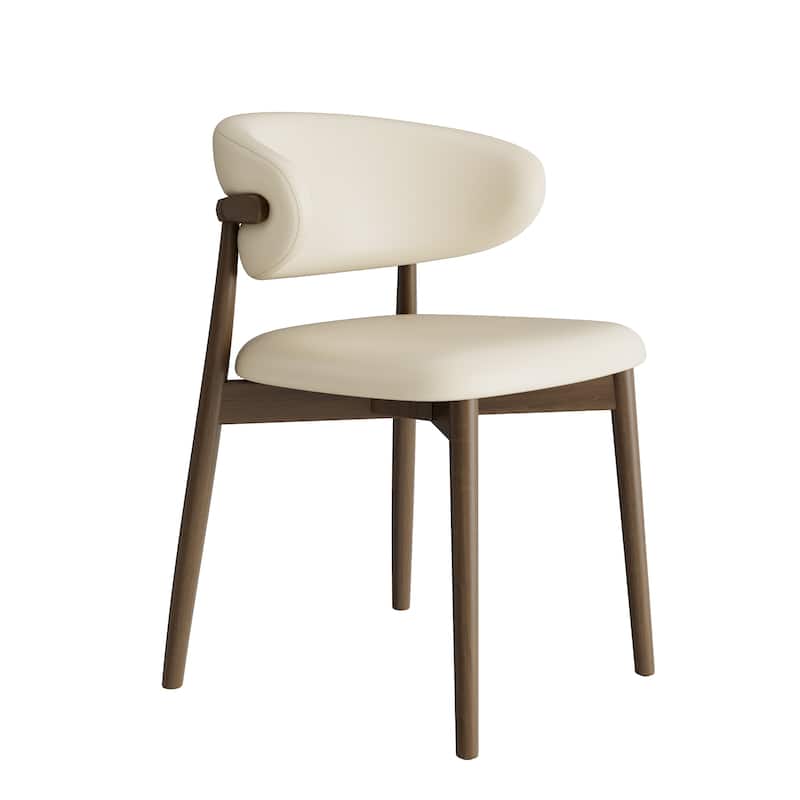 Leather Upholstered Dining Chairs Set Of 2, Armless Side Chair With Backrest
