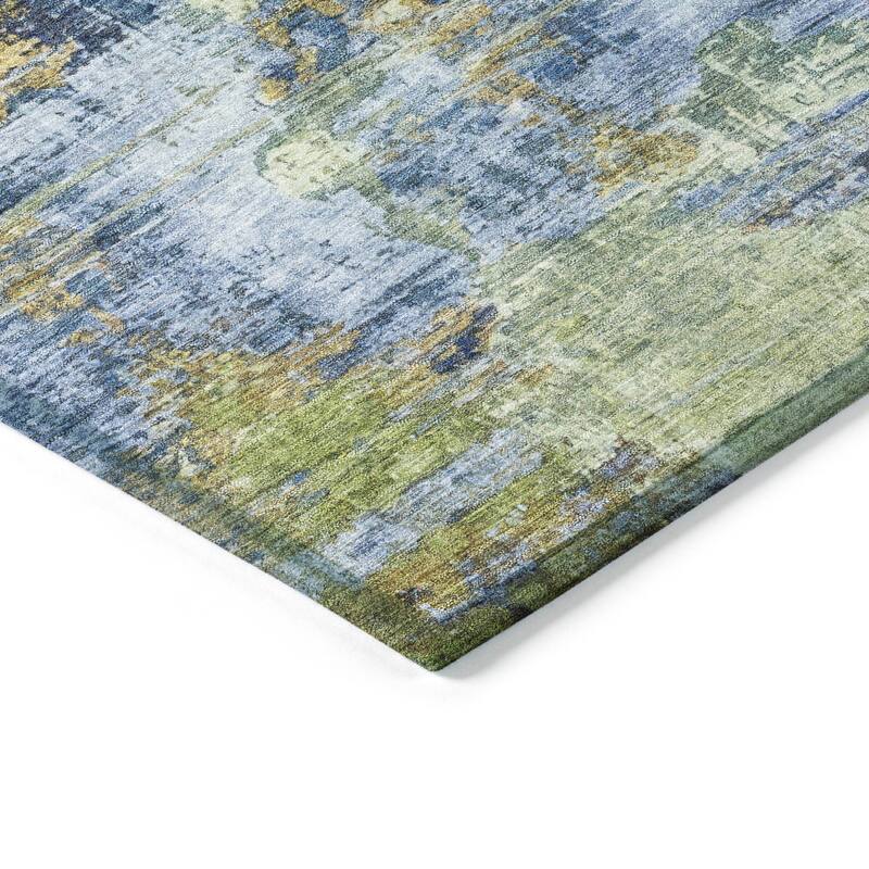 Machine Washable Indoor/ Outdoor Abstact Contemporary Chantille Rug
