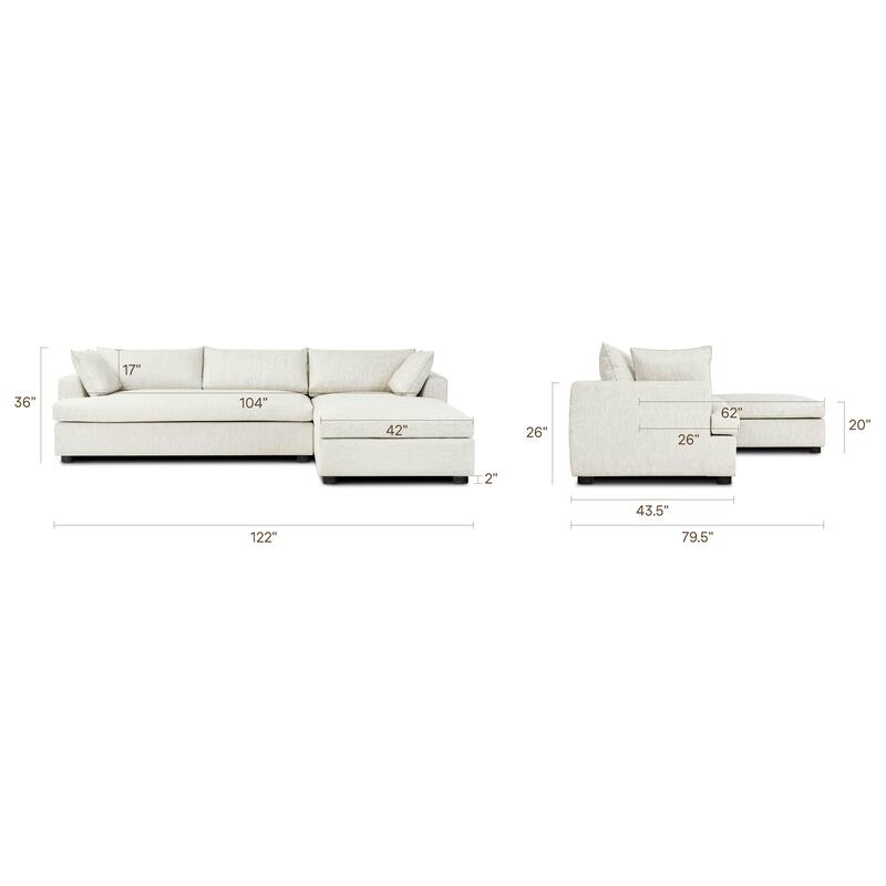Poly & Bark Milo Left-facing Sleeper Sectional