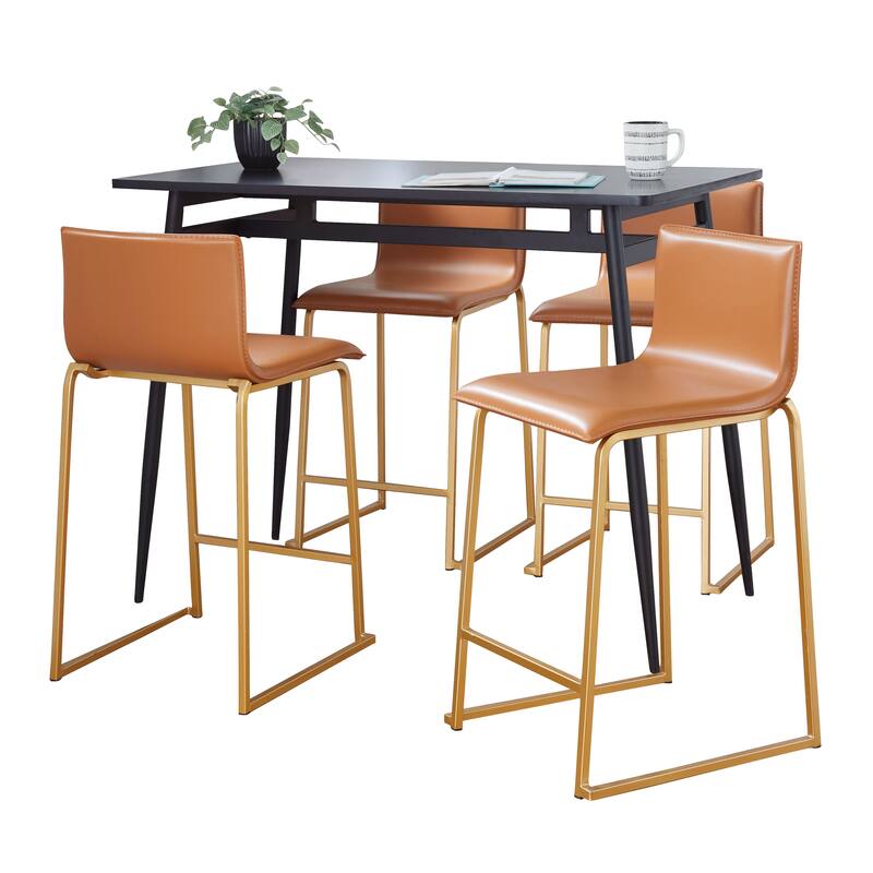 Porch & Den Naldi-Mara Upholstered 5-Piece Counter Height Dining Set
