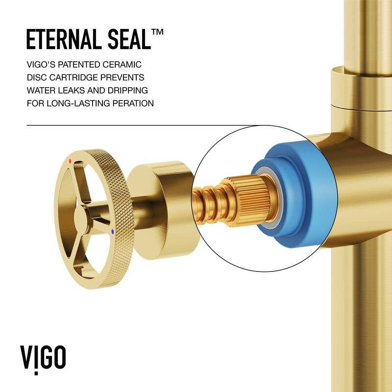 VIGO Cass 13" H Widespread Pull-Out Sprayer Kitchen Faucet