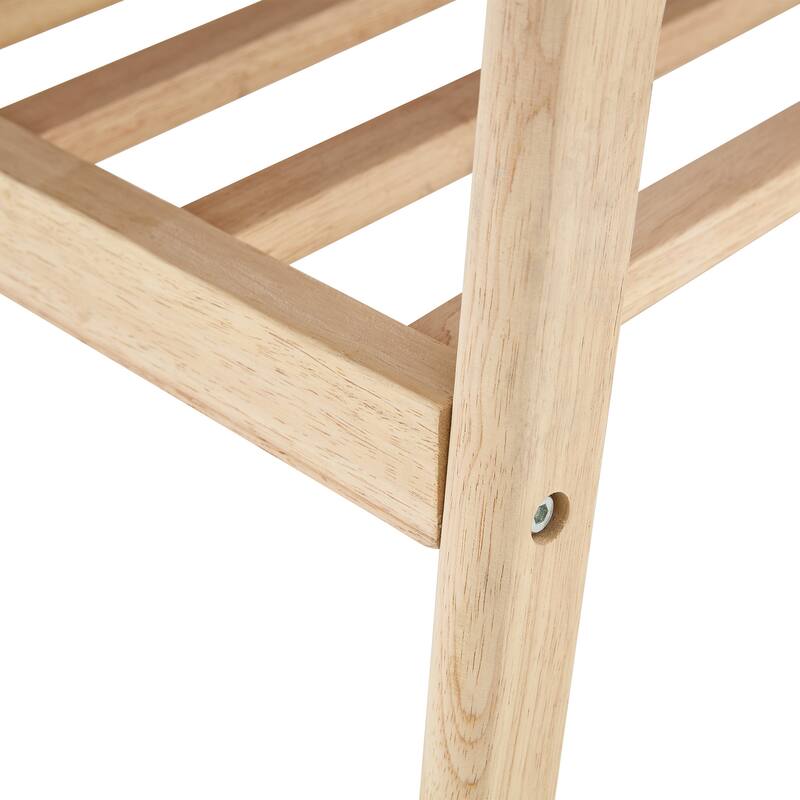 Solid Wood Coffee Table - 2-Tier Wooden Center Coffee Table with Storage Shelf for Living Room, Apartment, and Office