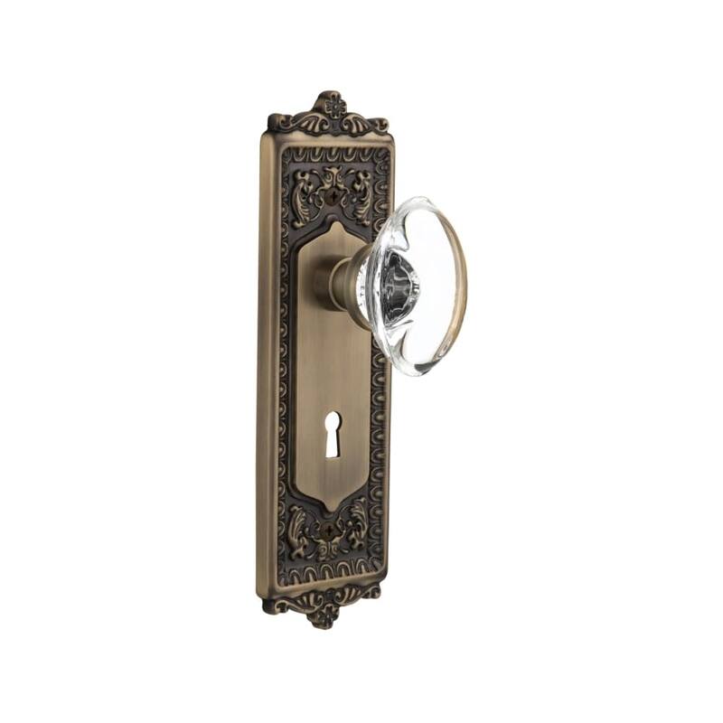 Nostalgic Warehouse Vintage Oval Egg Clear Crystal Dummy Door Knob Set