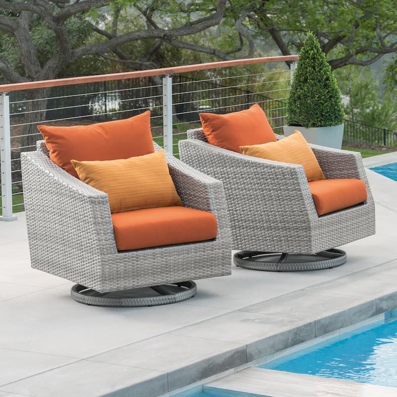 Cannes 2 Piece Sunbrella Outdoor Patio Motion Club Chairs