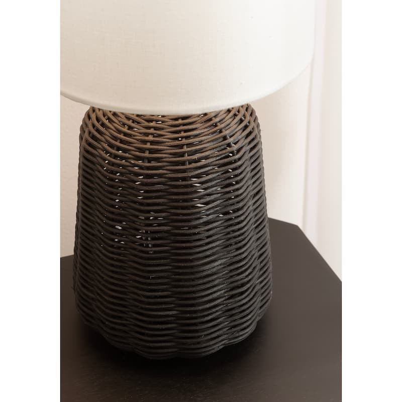 Kate and Laurel Wylla Rattan Table Lamp - 8x8x18