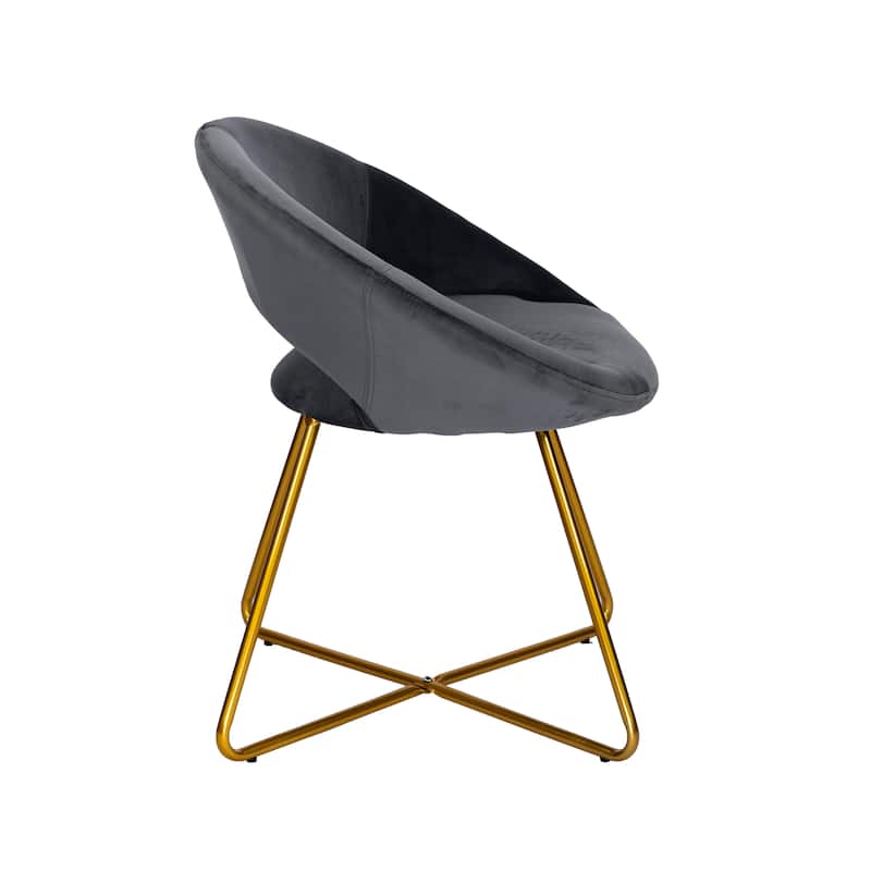 Porthos Home Reine Leisure Accent Chair, Velvet Upholstery, Gold Legs
