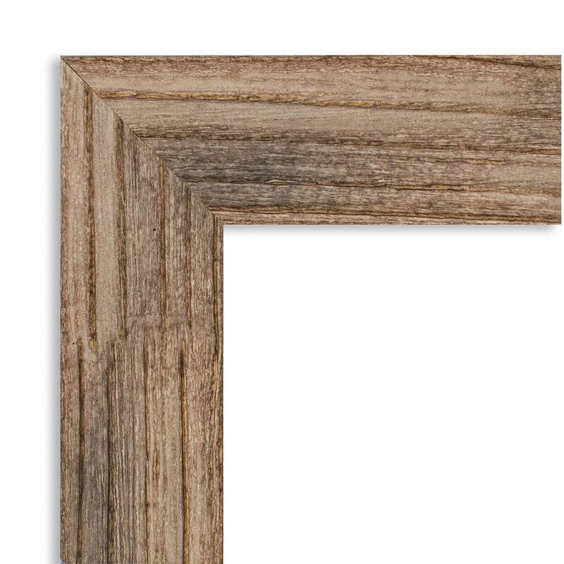 Beveled Wood Wall Mirror - Owl Brown Narrow Frame