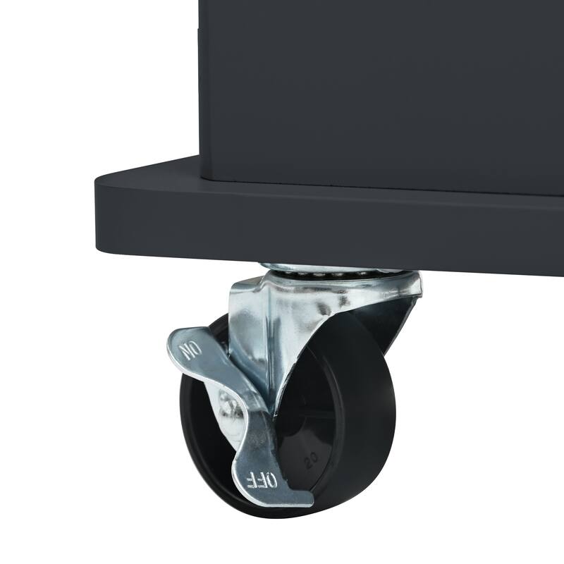 39.80'' Rubber wood Kitchen Island with Power Outlet, Drop Leaf, Adjustable Shelf and 2 Drawers - 39.8'' x 29.33'' x 33.7''