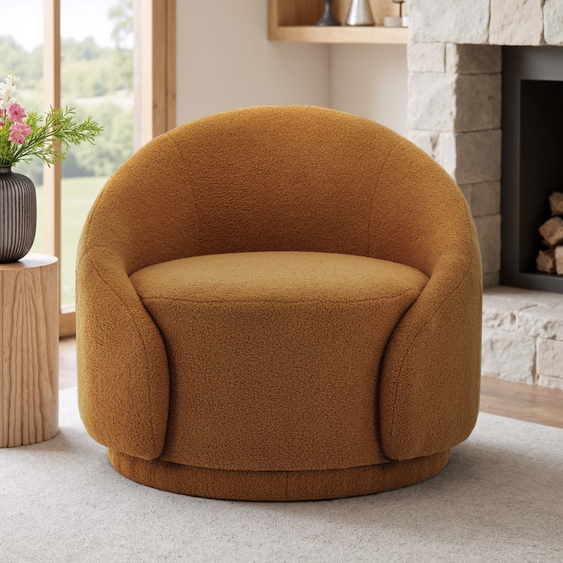 35" Wide 360-Degree Swivel Accent Barrel Chair