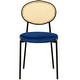 preview thumbnail 63 of 92, Leisuremod Euston Modern Velvet/Leather Dining Chair - Minimalist Wicker Back Accent Chair for Home Living Room & Kitchen