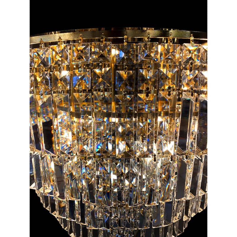 Round Chandelier 28" Wide Clear Crystal Flush mount