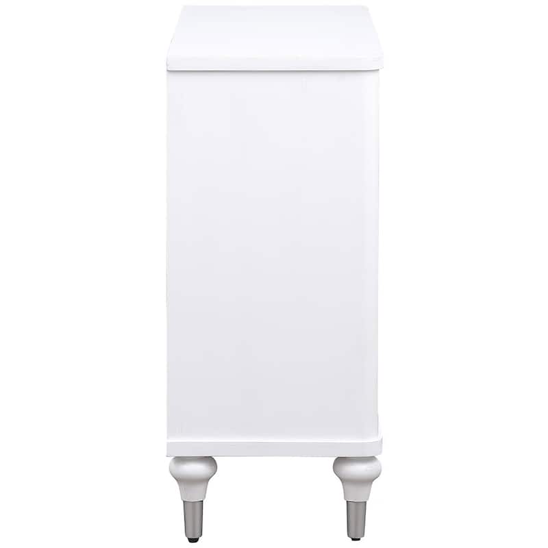 Cardella 2-Door Mandala Accent Cabinet Distressed White