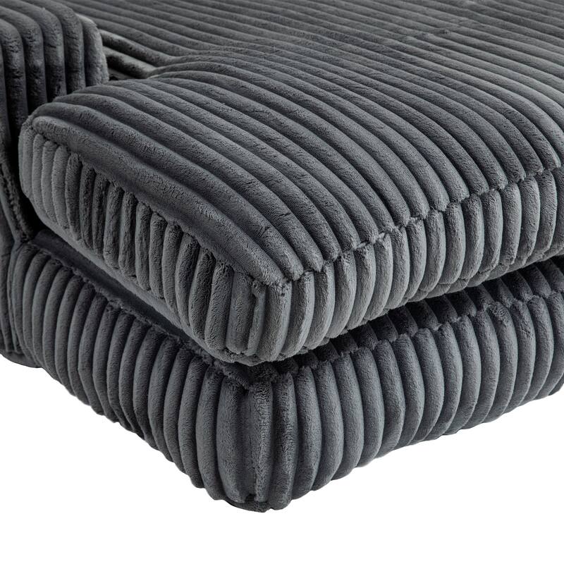 Corduroy lazy sofa bed Living room deep seat sofa with 3 back pillows