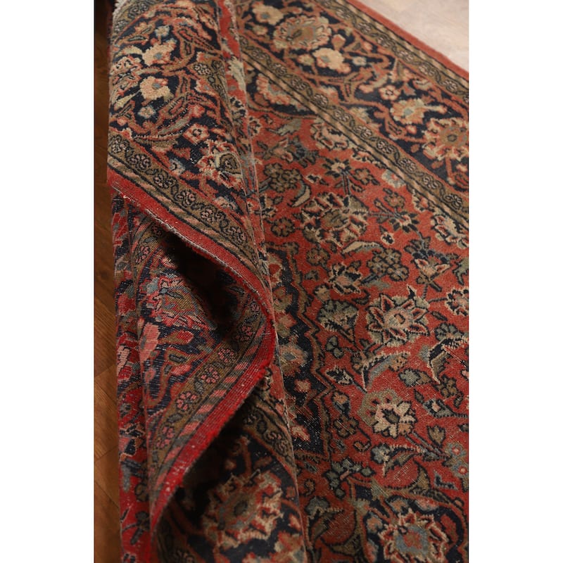 Hand Knotted Oriental 100% Wool Carpet Traditional Floral Oranges & Rust Kashan Area Rug - 6' 5'' X 4' 4''