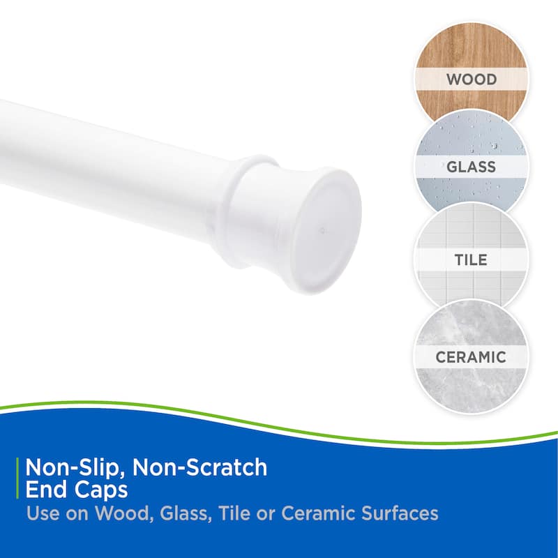 Kenney Twist & Fit No Tools Camlock Tension Shower Curtain Rod, 42-72"