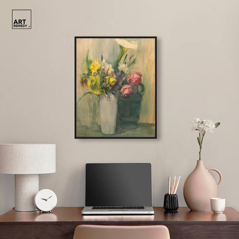 Flowers by Julian Alden Weir Canvas by Art Remedy