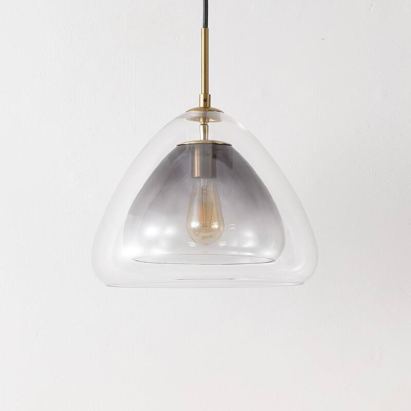 SAFAVIEH Lighting Eclipse Modern Glam 1-light Glass Pendant (LED Bulb Included) - 14 in. W x 14 in. D x 17-76 in. H