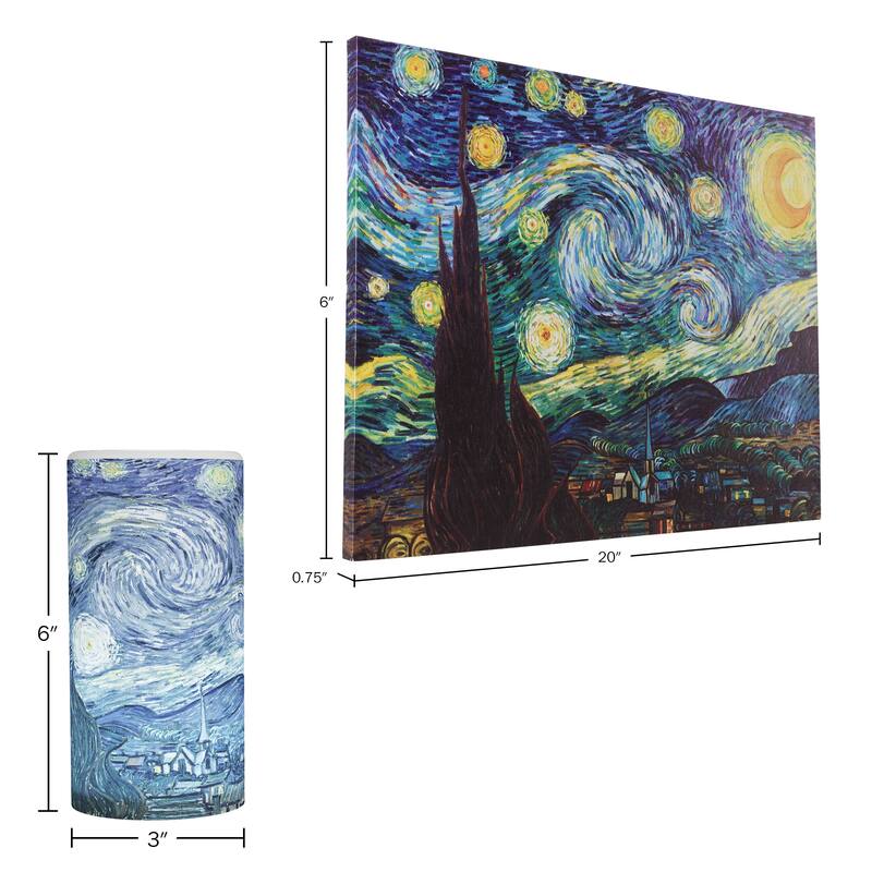 Lavish Home Van Gogh 16x20 Print and Candle Set