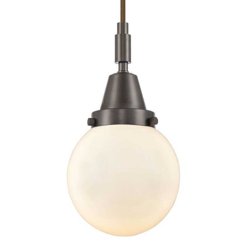 Innovations Lighting 447-1P-G201-6 Beacon 6" Wide Mini Pendant with - Oil Rubbed Bronze