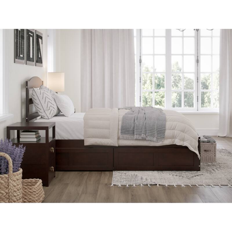 Warren Platform Bed with Footboard and 2 Storage Drawers