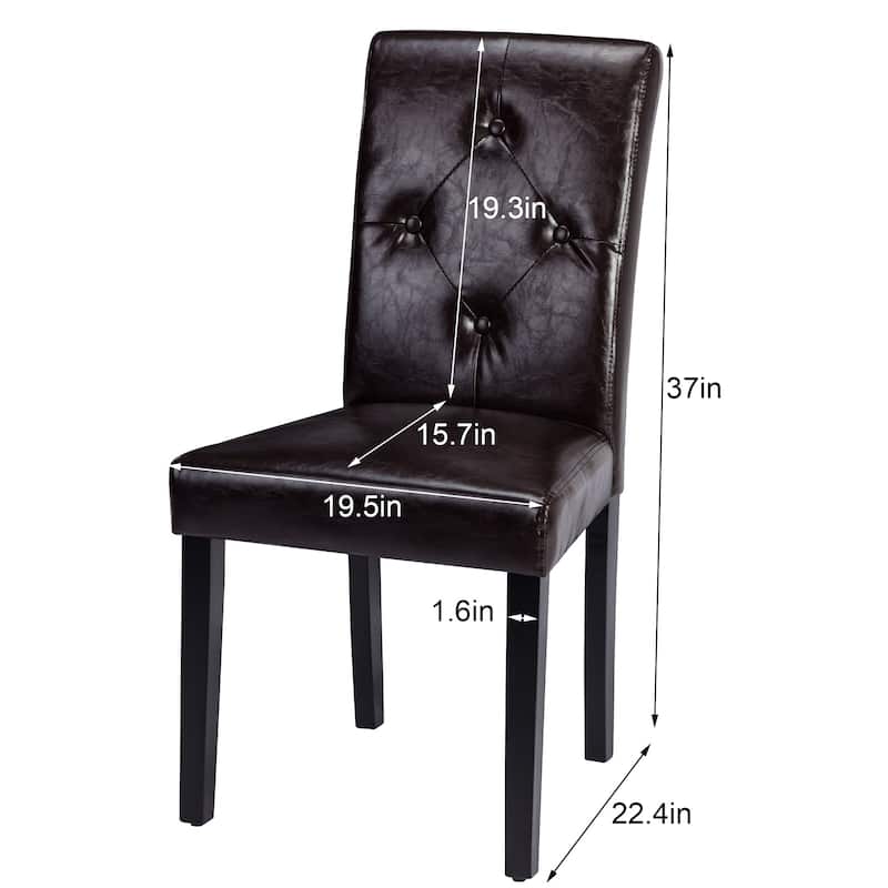 Javlergo Upholstered Dining Chairs Set of 4, Fabric or Faux Leather Dining Room Chair with Metal Legs