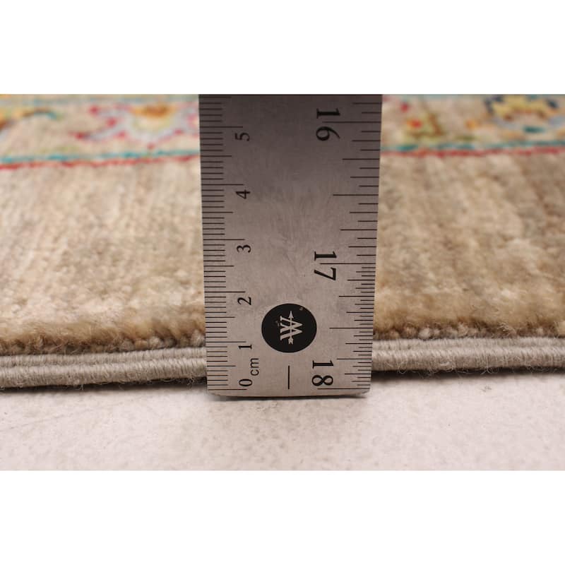 ECARPETGALLERY Hand-knotted Modern Ersari Light Khaki Wool Rug - 2'9 x 9'9