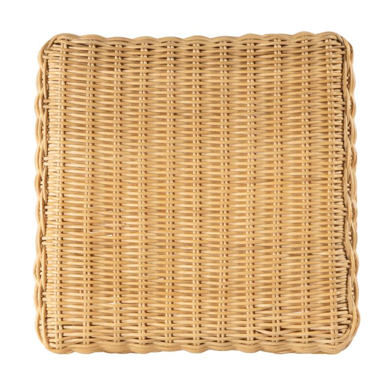 Flora Rattan Scalloped Bar Stool