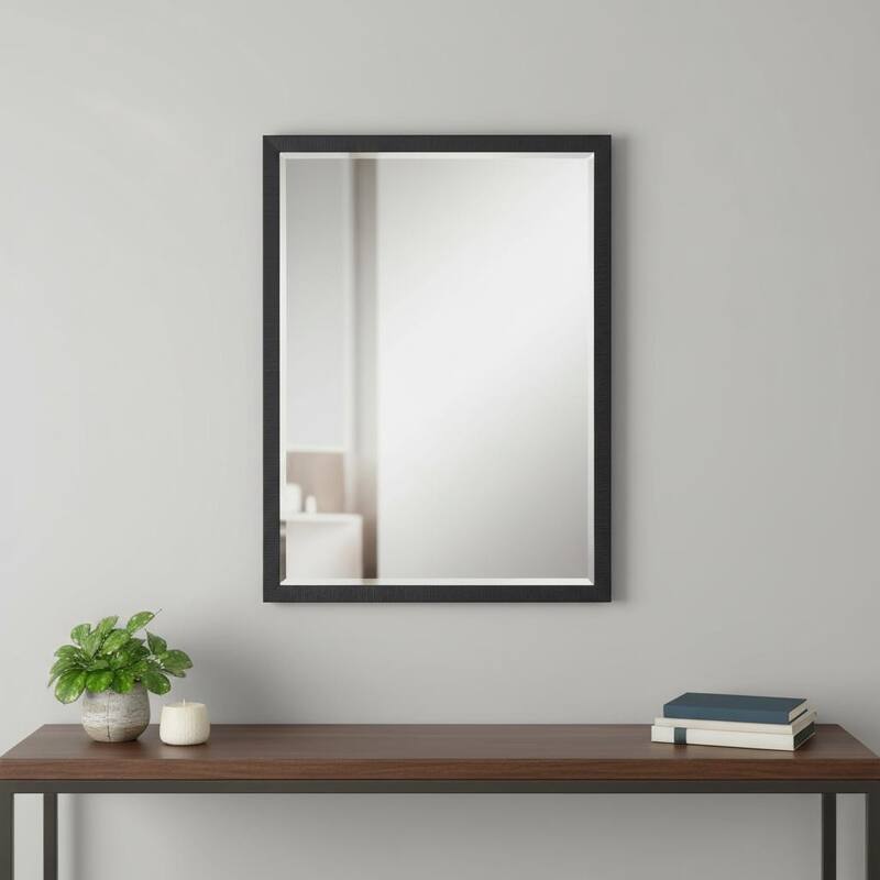 HomeRoots 39" Black Framed Accent Mirror - 27.00 in. x 39.00 in. x 2.00 in. - 27.00 in. x 39.00 in.  x 2.00 in.